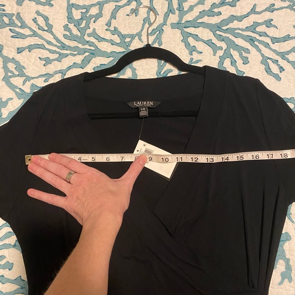 NWT Ralph Lauren Surplice Jersey Top (wrap front). AVAIL in Black & RED (sep ad) - Picture 5 of 5
